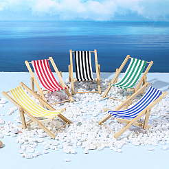 10 Stück 5 Farben Holz & Polyester Strandkorb&nbsp;DJEW-SC0001-21