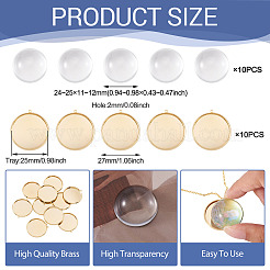10 Stück halbrunde Glascabochons&nbsp;DIY-TA0013-90