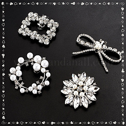 8 шт. 4 стиля съемных пряжек для обуви из сплава со стразами FIND-PH0021-57