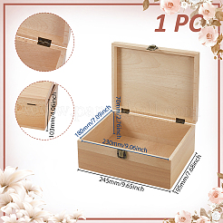 Прямоугольные деревянные коробки на память с крышками&nbsp;CON-WH0101-014