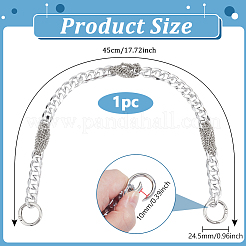 Алюминиевые и железные кубинские цепи с звеньями для сумок-удлинителей&nbsp;HJEW-PH02129-01