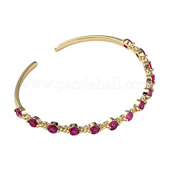 Кубический цирконий плоский круглый открытый браслет-манжета&nbsp;BJEW-N012-032A