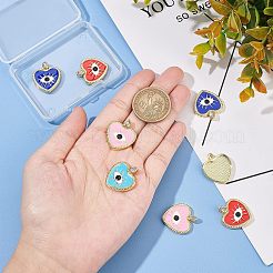 Superfinding 8 шт. 4 цвета подвески из латуни с кубическим цирконием&nbsp;KK-FH0003-33