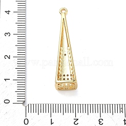 真鍮製マイクロパヴェキュービックジルコニアペンダント  ピラミッドチャーム  18KGP本金メッキ  36.5x9x9mm  穴：1.6mm&nbsp;KK-C254-07G