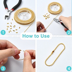 1 рулонная железная цепочка с шариками и бусинами&nbsp;CH-YW0002-04G