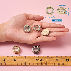 4шт 4 цвета сплава стекла хрустальные подвески со стразами PALLOY-TA0002-37