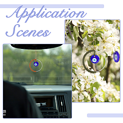 4 шт. 4-цветная хлопковая нить ручной работы с турецким стеклом HJEW-FH0001-63