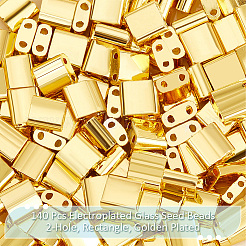 140 шт. гальванизированные стеклянные бусины SEED-NB0002-07B