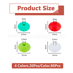 80 шт. 4 стиля рондель пищевые экологически чистые силиконовые бусины&nbsp;SIL-DC0001-68B