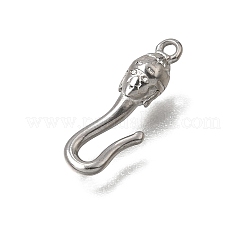 Fermoirs à crochet en acier inoxydable 304 en forme de tête de Bouddha&nbsp;SA-CBACB61-16P
