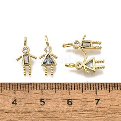 Pendentifs avec zircon cubiques à micro-pavés en laiton&nbsp;KK-D339-02G-03