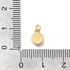 Плоские круглые подвески из латуни и натуральных ракушек KK-D431-025A-02G