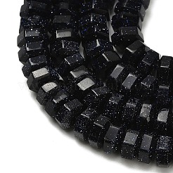 Синтетический синий авантюрин бисер нитей&nbsp;G-G317-A07-3x6mm