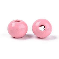 Sprühlackierte runde Perlen aus natürlichem Schima-Holz&nbsp;WOOD-A018-8mm-06