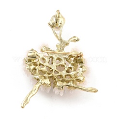 Брошь из сплава балерины с жемчугом из смолы JEWB-O009-20