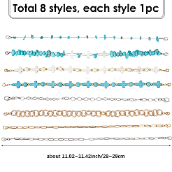 8 шт. 8 стиля: синтетический бирюзовый крест&nbsp;HJEW-SC0002-39