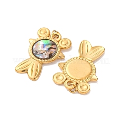 Подвески из натуральной ракушки пауа из нержавеющей стали 304&nbsp;STAS-U061-15G-B