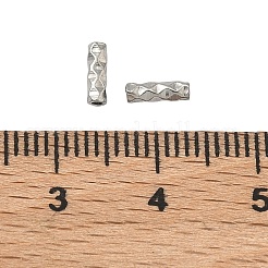 304ステンレスチューブビーズ  テクスチャードチューブ  ステンレス鋼色  6x2mm  穴：0.9mm&nbsp;STAS-Z192-07P-02