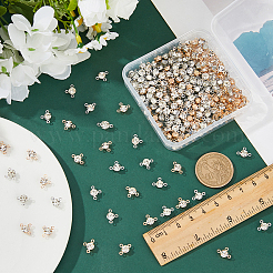 200 шт. 2-цветные латунные паве из прозрачного стекла FIND-FH0011-96