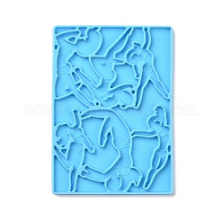 Trainierende Frauen geformte Strohhalm Topper Silikon Statue Formen Sets&nbsp;LS-DIY-L067-I02