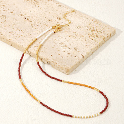 Винтажное короткое разноцветное ожерелье из стеклянных бус AF0855-1