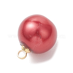 Круглые подвески из перламутрового стекла с латунными креплениями&nbsp;PALLOY-JF04896