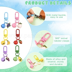 Подвесные украшения из эмали из сплава 6 шт.&nbsp;HJEW-YW00171