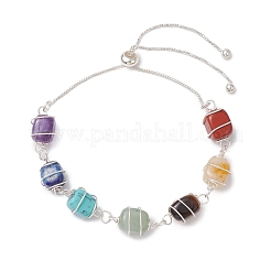 Bracelets sider en perles de pierres précieuses mixtes sur le thème des chakras pour femmes&nbsp;BJEW-JB11304