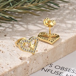 Латунь серьги EJEW-S247-01B-G