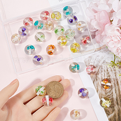 32 шт. 8 вида прозрачных смоляных внутренних бусин из сухоцветов&nbsp;RESI-SC0005-63