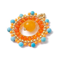 Подвески из окрашенного натурального магнезита&nbsp;PALLOY-MZ00366-01