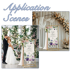 Portacartello per matrimonio in ferro regolabile in altezza&nbsp;AJEW-WH0410-51G