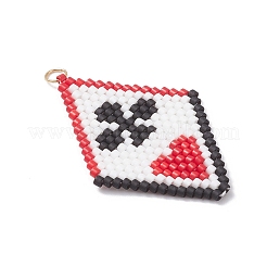 Подвески из стеклянного бисера Miyuki Delica с имитацией бисера&nbsp;PALLOY-MZ01065-02