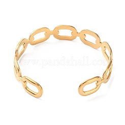 Полые овальные браслеты-манжеты из нержавеющей стали 304 BJEW-F457-23G