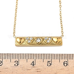 Ожерелья с подвесками из нержавеющей стали 304 со стразами для женщин&nbsp;NJEW-B150-01G-01