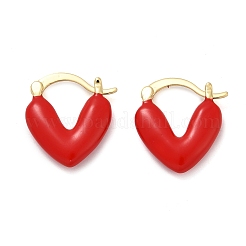 Серьги-кольца из латуни с эмалью EJEW-R032-05G