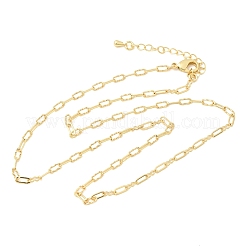 Collane con catena a maglie ovali testurizzate in ottone da 2.5 mm per donna&nbsp;NJEW-F366-06B-G