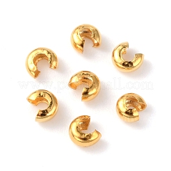 304ステンレススチール製クリンプビーズカバー  隠すコントカバービーズ  ゴールドカラー  4x2mm  穴：1.4mm&nbsp;X-STAS-WH0017-024B