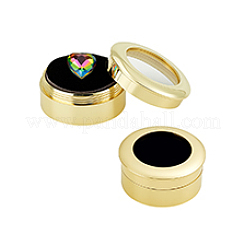 Lega rotonda diamante sciolto metallo scatolato&nbsp;CON-WH0099-59
