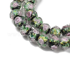 Нити из фольгированных бусин лэмпворк ручной работы FOIL-S136-001A