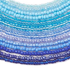 Gargantilla con cuentas de vidrio de color degradado de 3 mm para mujer&nbsp;NJEW-JN05876