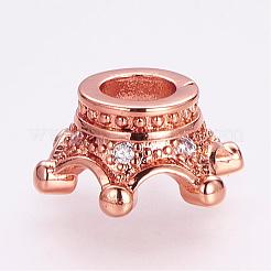 Латунные микро проложить кубического циркония бусы ZIRC-G099-25RG