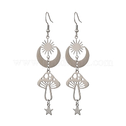 Orecchini pendenti da donna in ottone celeste e acciaio inossidabile 304&nbsp;EJEW-JE07346-02