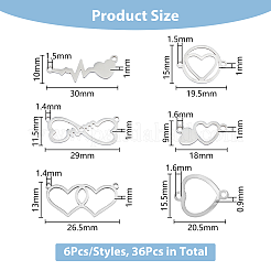 36 шт. 6 стиля 201 подвески-соединители из нержавеющей стали&nbsp;STAS-DC0014-56