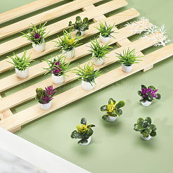 14 pièce de 7 styles de mini bonsaï en plastique&nbsp;DJEW-GA0001-11