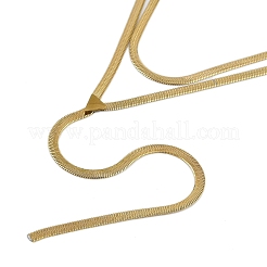 Ожерелья из двухслойной плоской цепочки-змейки из нержавеющей стали для женщин NJEW-D088-03G-01