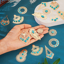 16 шт. 8 стильных больших латунных подвесок&nbsp;KK-TA0001-31