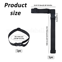 ナイロン製ラゲッジストラップ2本  プラスチックバックル付き  ブラック  485~845mm&nbsp;AJEW-WH0752-695B