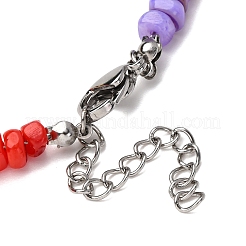 Ожерелья из бусин чакры из натуральных окрашенных пресноводных ракушек NJEW-JN05486