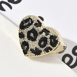 Латунные микро проложить манжеты кольца кубического циркония RJEW-H256-07G